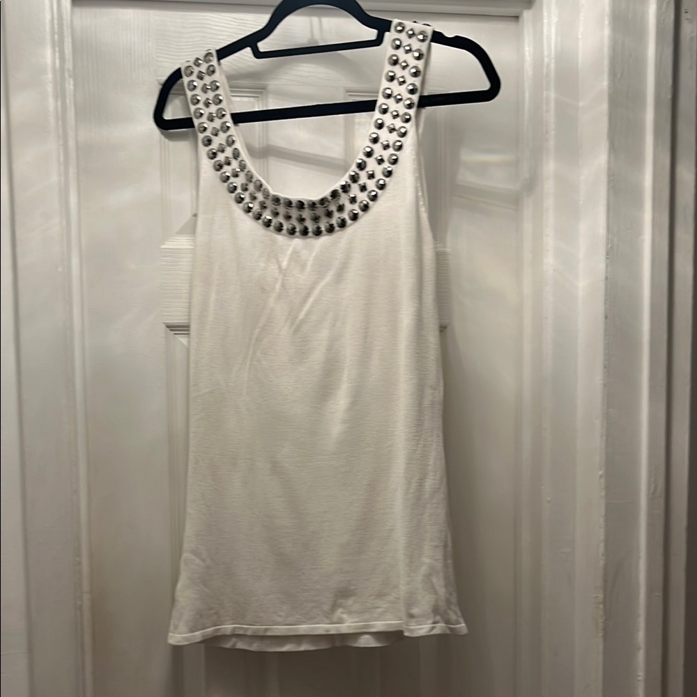 White Studded Women's Top
